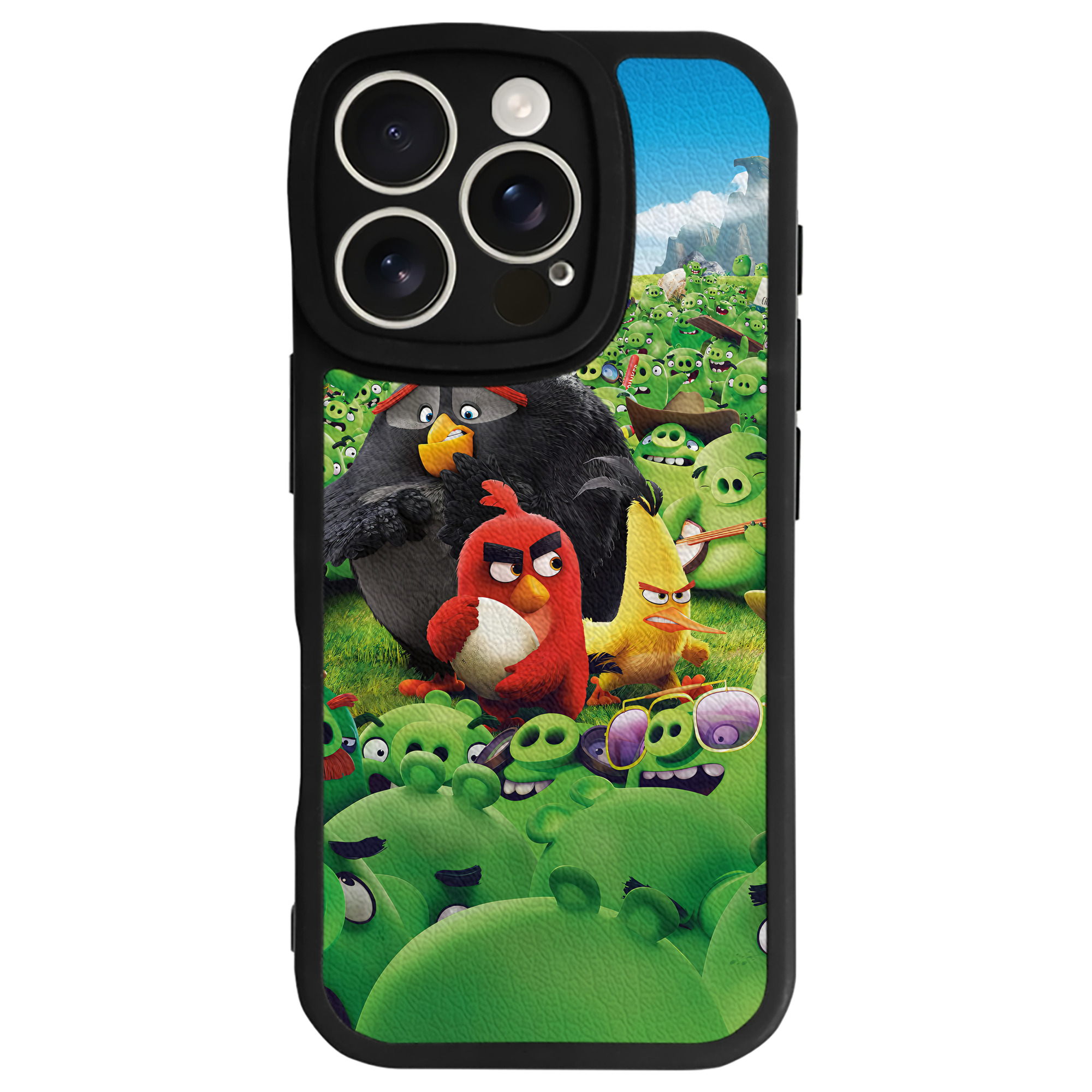 （画像用） Angry Birds アングリーバード 【iPhone 16シリーズ対応】シリコンスマホケース（レザー調） 材質：シリコン